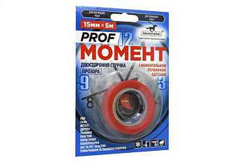 Скотч 2-ст.15мм * 5м MO155 PROF MOMENT MUSTANG STANDARD (прозр.)/ 30 шт.