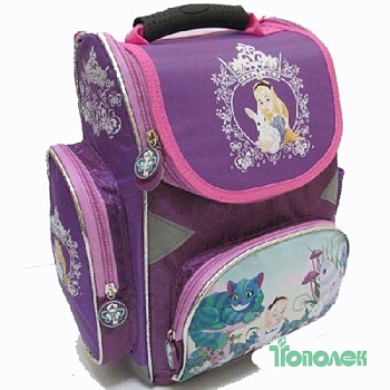 Рюкзак JO-16001 коробка "Алиса в стране чудес" 25*33*13CM, ортоп., светоотраж. (XFA-1401)