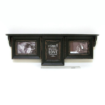 Рамка д/фото FR6539 3 в 1 "Dark" 10*15см с полочкой 70см
