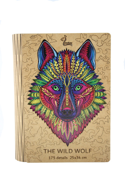Фигурный пазл из дерева The wild wolf
