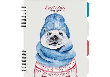 Блокнот B5 O20356-11 "Knitting"(170х205), пластикова обкл., спіраль, з розділ., 120 арк., кл.