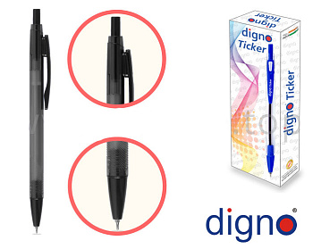 Ручка шар. 72.92 авт. DIGNO TICKER TRСOP черн.
