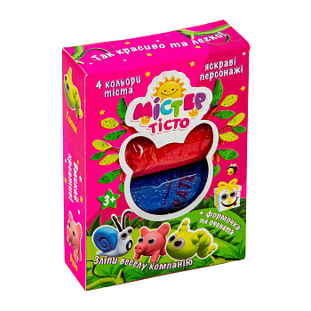 Набор теста для лепки 71508 (укр) "Мистер тесто - 4 цв. с глиттером