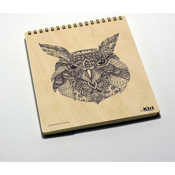 Блокнот кетчбук А5 "Сова", дерево (BSP-122004-AN)