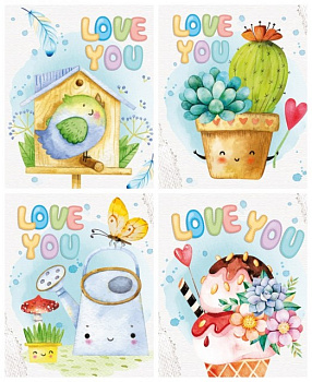 Блокнот 19377-19380 60г, интегр 104х124 мм, 64л., кл., мат.ла.Soft-touch, диз.