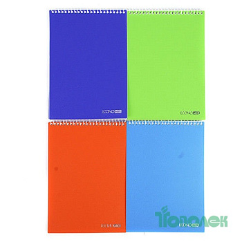 Блокнот А5 Е20320 80л кл. верх.спир. пласт обл.