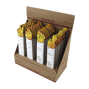 Линейка  S-1321 дерев. фигурная 14см "Ладонь" VGR