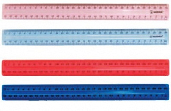 Линейка 30см,пластик, цв .в ас.,непрозор.,9016, NORMA