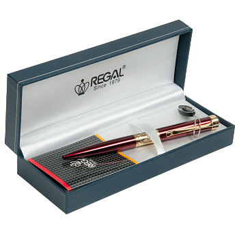 Ручка шарик. REGAL R35501.L.B в подарочном футляре L, бордовый