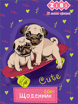 Дневник шк. ZB.13121 CUTE PUPPY А5 40л мягк обл.скоб SMART Line