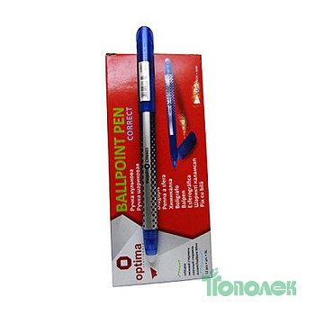 Ручка Optima  15338-02 CORRECTсин. пиш-стир.