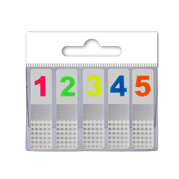 Індекси плівк.; 45*12мм; 5*20арк.; цифри 1-5;  арт. VR22304 VGR