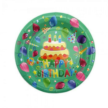 Сувенир TSS-3392 Бумажные тарелки диам.18см Тортик (уп. 10шт)