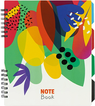 Блокнот B5 O20356-15  "Flowers"(170х205), пластикова обкл., спіраль, з розділ., 120 арк., кл.