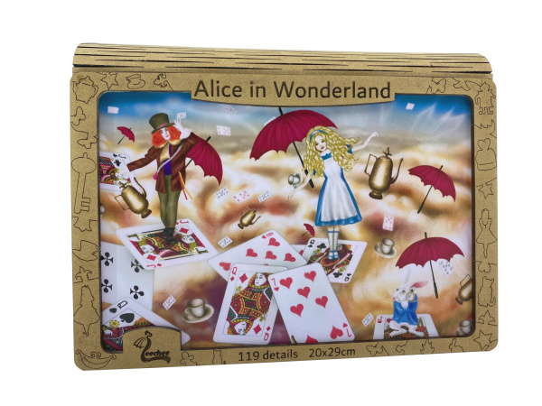 Деревянный пазл серия Сказки "Alice in the Wonderland"