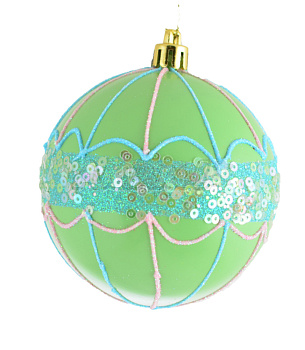 яяя Ел. Шар 972820 "Зонтик" 8см зел.с глит.и паетк.