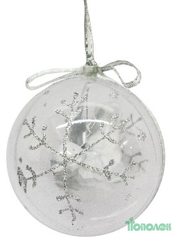 яяя Ел. Шар d.8cм прозр.с узором "Птичка" 971818 ТОП