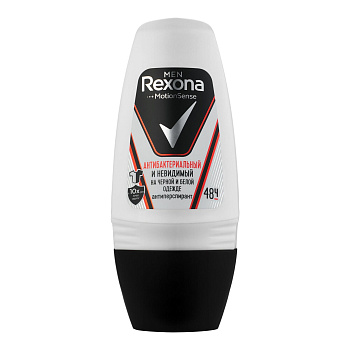 Део Rexona ролл 50 д/мужч. Антибакт и невид на черном и белом