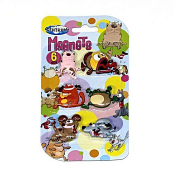 Магниты д/досок Сentrum "Crazy Pets" 6 шт 85598