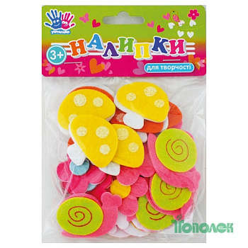 Наклейки д/творч. "Улитки и цветочки " 951189 войлок в уп.24шт