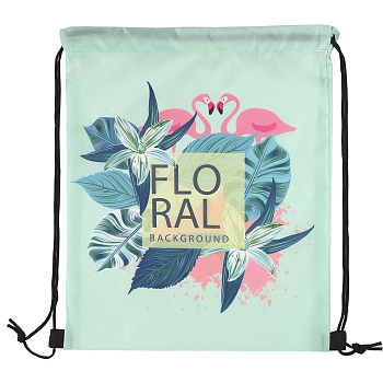 Сумка д/обуви 41 * 34 см "Фламинго" салат.  25715 VGR