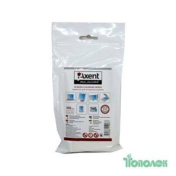 Салфетки д/оф.об. AXENT 5312  д/экранов 100шт(запаска)