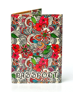 Обложка д/паспорта 020 "Узоры цветов"