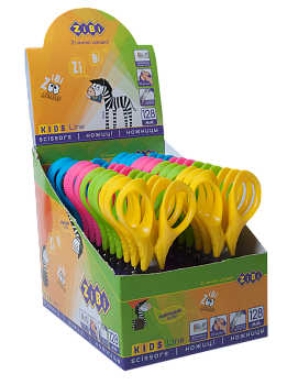 Ножницы 128мм ZB.5021 дет. с пласт. 3D-ручк. ассорти