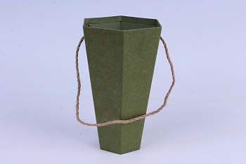 Коробка подар. W9541, зелен, шестиуг.конус, 14.3x12.4x22cm