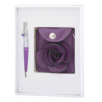 Набор подар.LS.122037-07 "Floret"(ручка+кошелек д/монет фиол.)