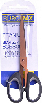 Ножницы 163мм ВМ4537-09 TITANIUM  BuroMAX сер.вставки