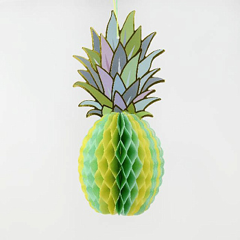 Прикраса паперова "Ананас"; (3шт. у наб.); 16*32см; кол.асорті; арт. TT-8106; ANGEL GIFTS