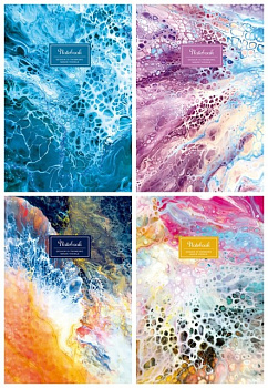 Блокнот 19421-24 60г, интегр, 143х210 мм, 64л., кл., мат.лам.Soft-touch, Высокий лак, диз.