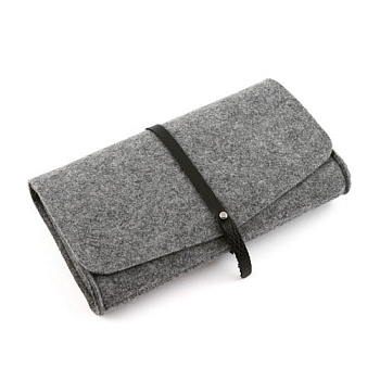 Клатч DW-60-01 с кожаным ремешком Digital Wool (Premium) сер.в