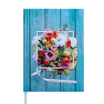 Ежедневник недат. BM.2044-06 DAISY A5  288 стр. бирюз.