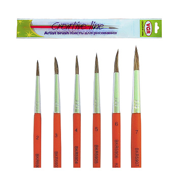 Пензель колонок круглий, №7, інд.упак+європідв., арт. BKR-5907, VGR