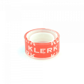 Стрічка клейка канц.; 18мм*10м; прозор.; в банці (втулка d=35мм) арт.KL1628, KLERK