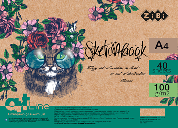 Альбом_д/рис скетчбук А4 ZB.1482 40  пружина кремовый блок 100 г/м2 ART Line