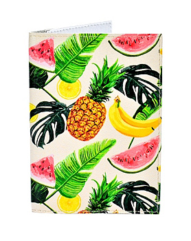 Обложка д/паспорта 201 Фрукты листья