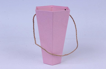 Коробка подар. W9542, роз.,шестиуг.конус, 14.3x12.4x22cm