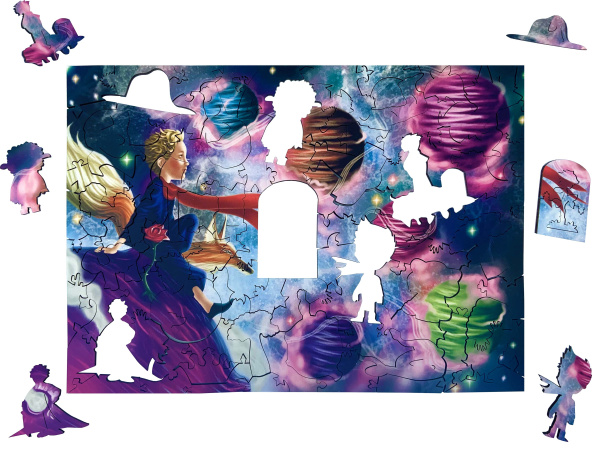 Деревянный пазл серия Сказки "The little prince"