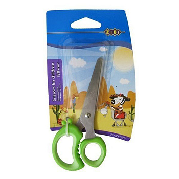 Ножницы 128мм ZB.5011-15 дет.,пласт.ручки с рез.встав.салат