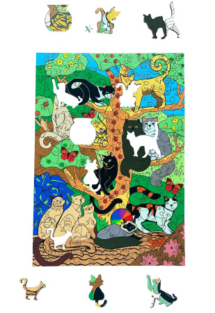 Детский Деревянный пазл Funny Cats