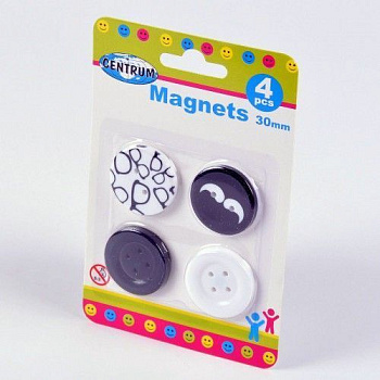 Магниты д/досо 4шт 86633 Сentrum 30мм в блистере с европидв.