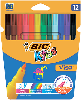 Фломастеры 12цв. BIC Kids Visa 880