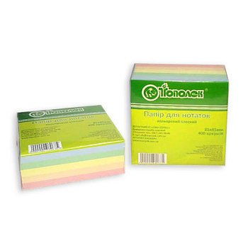 Бум. д/зам. 85х85 400л. Тополек цвет.куб кл.100748