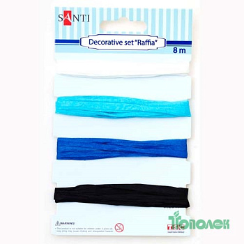 Набор д/дет.тв. для декора"Рафия" 952041 голуб.