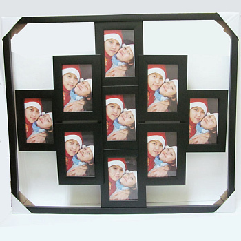 Рамка д/фото FR7995 "9 в 1" "Ромб" черная