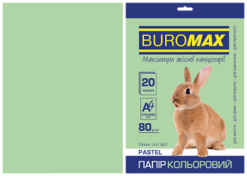 Бумага цветная А4 BM.2721220-15 PASTEL св.-зеленая 20 л.  80 г/м²