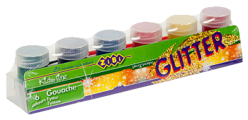 Гуашь_ 6цв.  х 20мл, ZB.6691 GLITTER